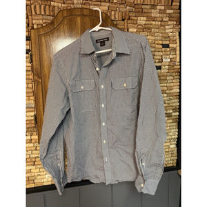 Michael Kors 100% cotton Black Check Print Button Down Size Large